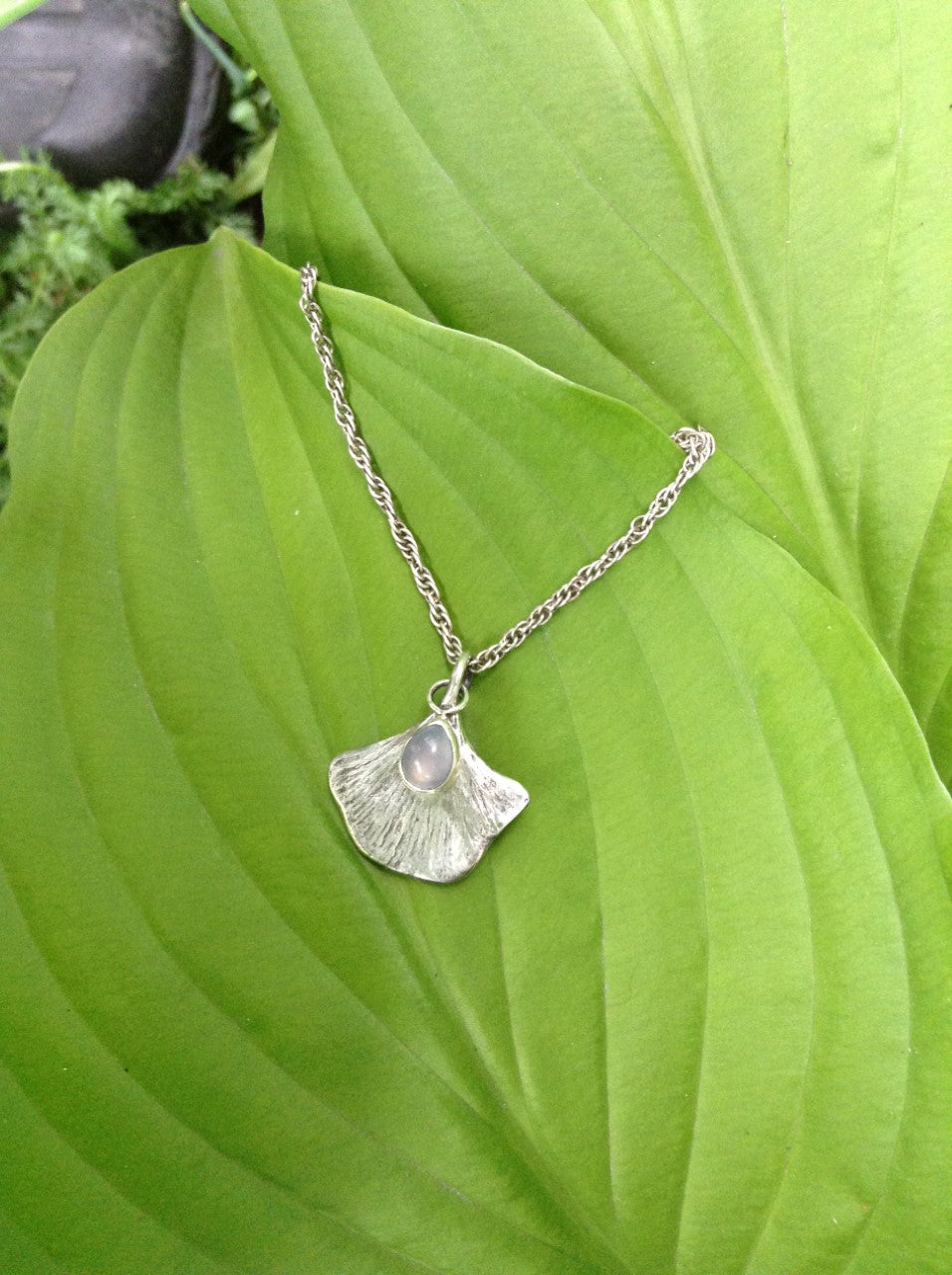 Necklace - Silver Ginkgo Leaf